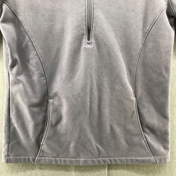 Under Armour Fleece Pullover Womens M 1/2 Zip Gray Loose Mock Neck Sweatshirt - Picture 4 of 12